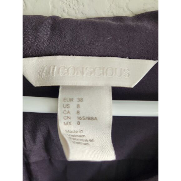 H&M Conscious Collection Womens Sz 8 Long Sleeve High Low Blouse Shirt - Picture 2 of 3